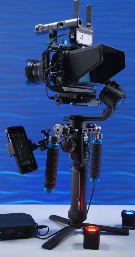 Connected to the Blackmagic 4K with Bluetooth gives us full controls over the camera settings and focusing capabilities with native lenses.