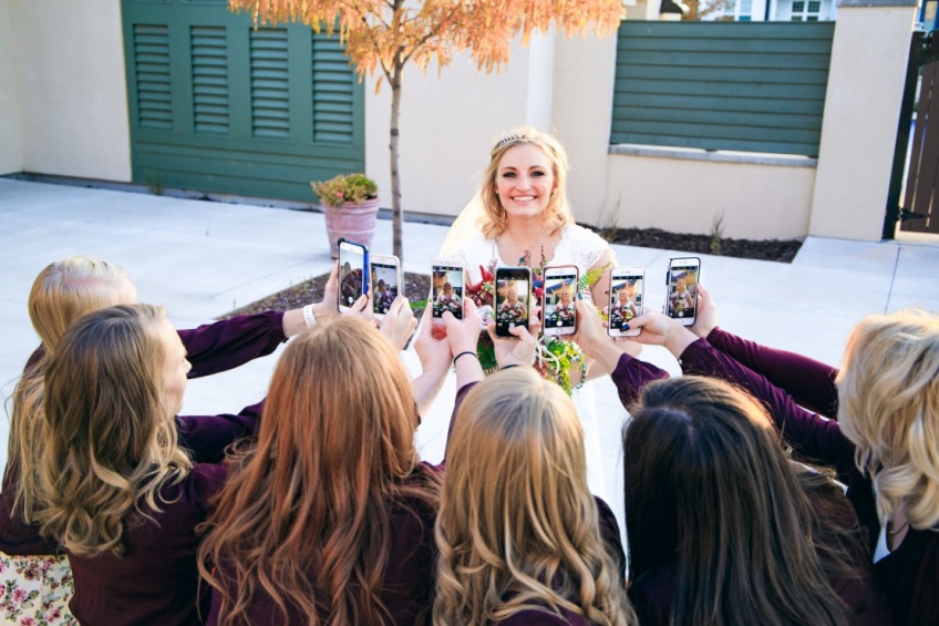 Cell Phone Wedding Pose
