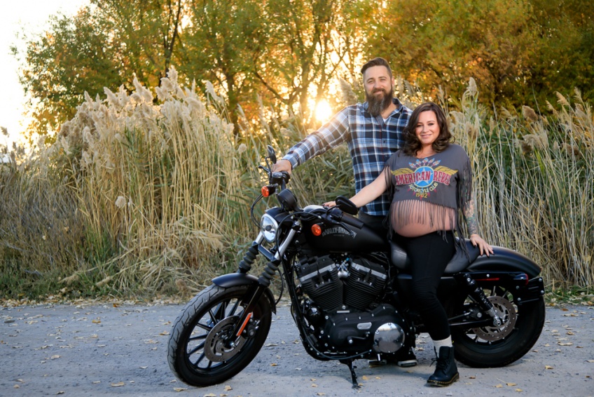 Maternity Photoshoot Motorcycle