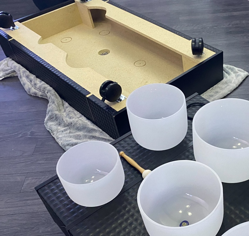 Making custom singing bowl table